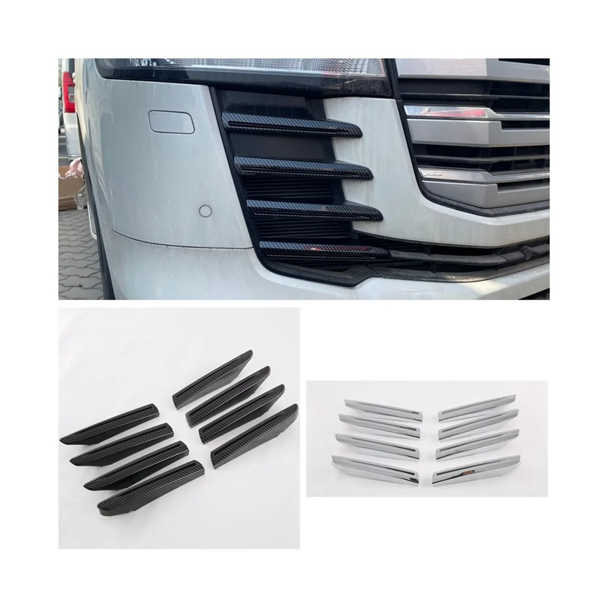 Car Racing Grid Grille Cover, Trim Vent Grille, Acessórios exteriores para Toyota Land Cruiser 300 LC300 2022 2023, Prata