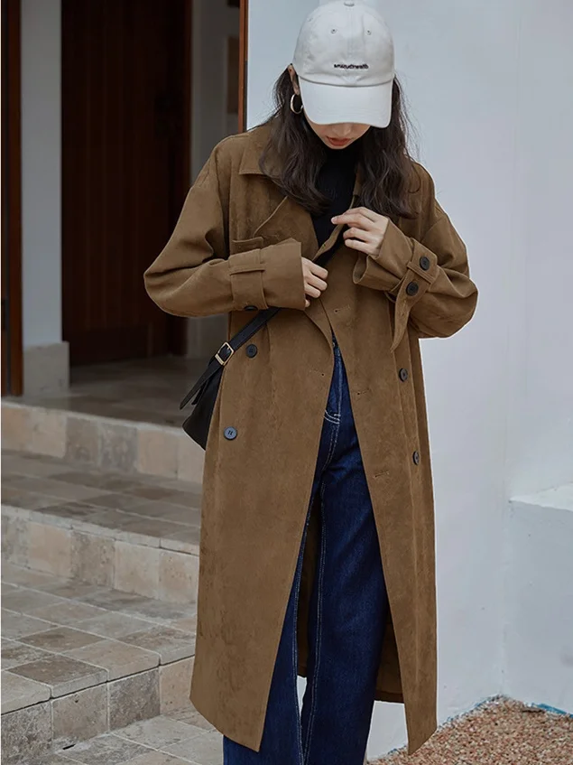 

Cropped Trench Coat Clothes Woman Winter Coats Clothing Female Ladies Elegant Autumn 2025 Plus Size Outwears New Outerwear