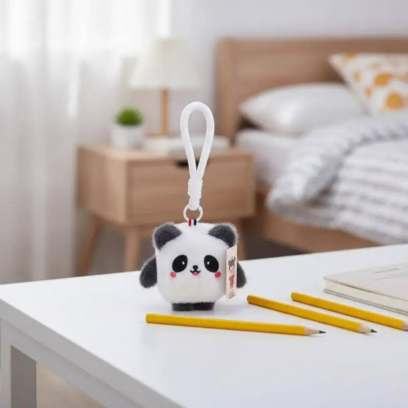 Square Plush Toys Pendant Fruit Animal Keychain Kawaii Backpack Decor Toys Adorably Car Key Holder Creative Birthday Gifts