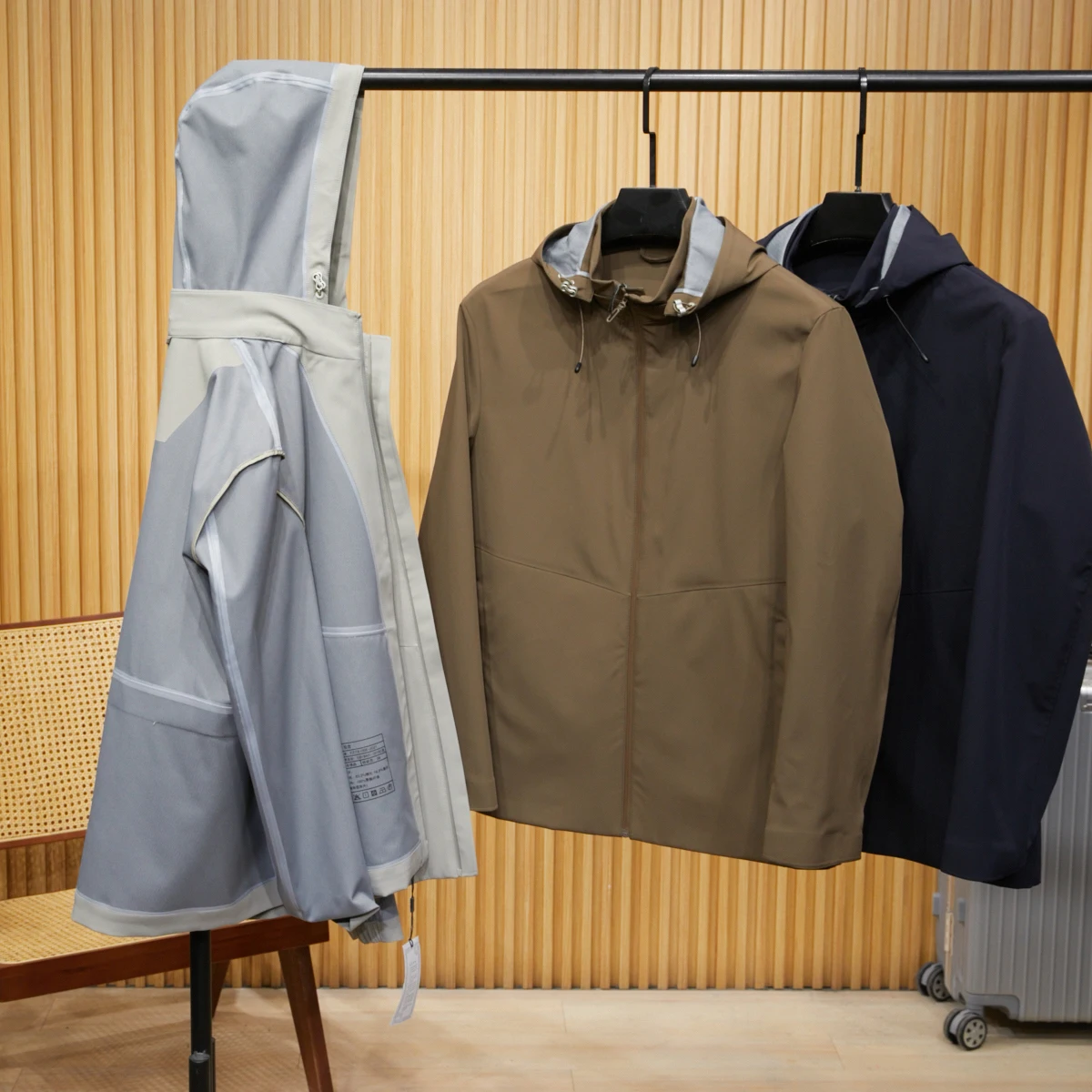 

Youth Outdoor Men's Jaet Hooded Windproof Waterproof Sl Glued Polyester Fiber Long Sve Stand Fit Spring Autumn