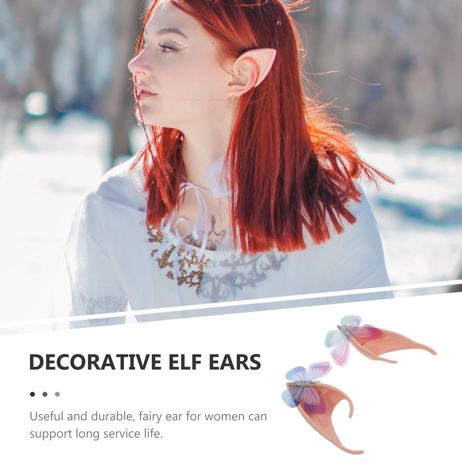

1 Pair Butterfly Fairy Ears Latex Cosplay Decorative Ears For Women Party Costume Prom Halloween Banquet Photo Accessories Elf