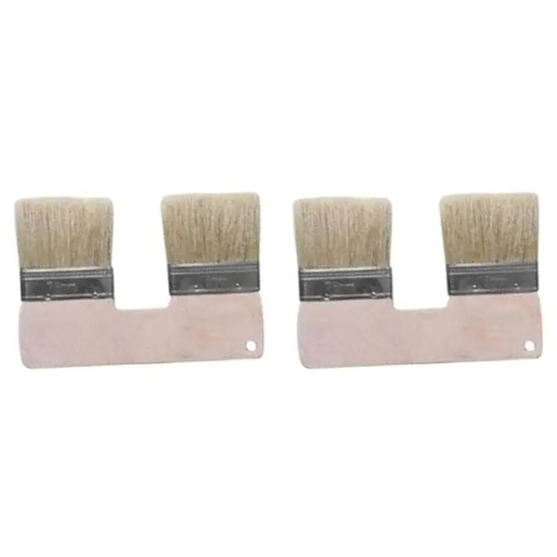 N35R-Double Paint Brush,3In Doublehead Painting Brush,Bristle Art Flat Texture Brush,Art Wall Painting Double Paint Brush 2PC