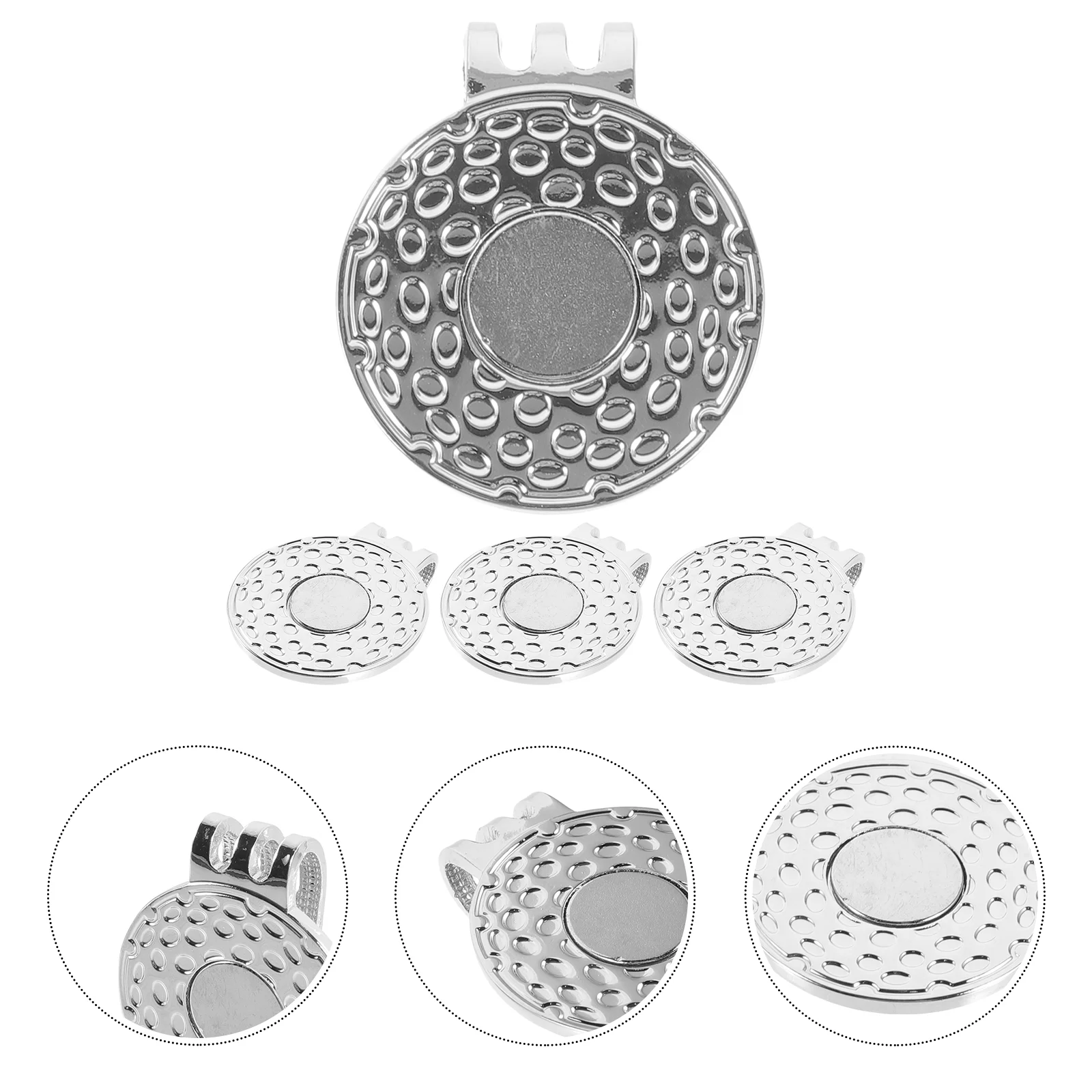 4 Pcs Golf Hat Clip Balls Golfs Ball Markers Stencil Golfs Golfs Ball Markerss Iron Convenient