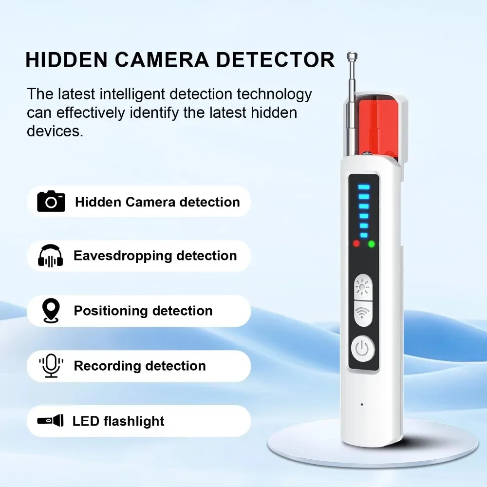 2025 New Multifunctional Hidden Camera Detector - Anti-Spy for Eavesdrop/GPS/Lens, Hotel/Car Privacy with Adjustable Sensitivity