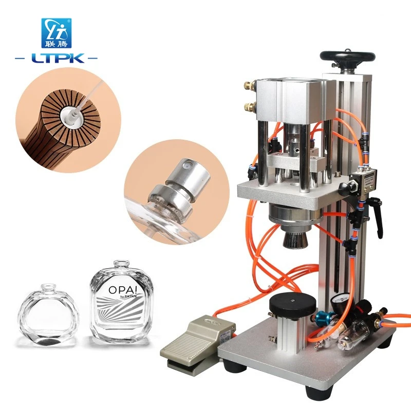 

LT-LTX80 Hot Portable Small Pneumatic Glass Perfume Sample Vials Bottle Screw Crimp Capping Machine Cap Sealer Sealing Machine