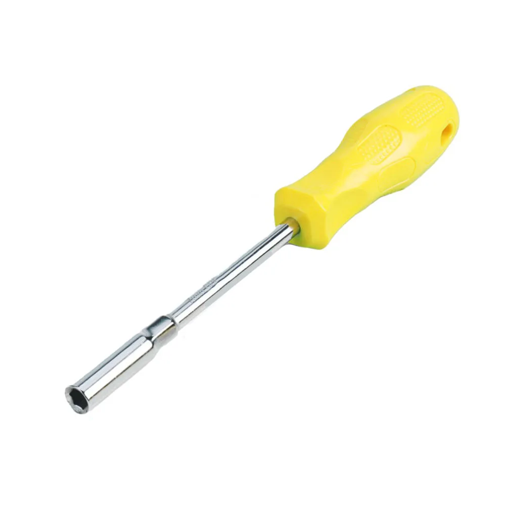 Home Appliance Repair Hexagon Screw Driver Socket Screwdriver 5.5 To10mm Anti Slip Handle High Hardness Yellow Silver