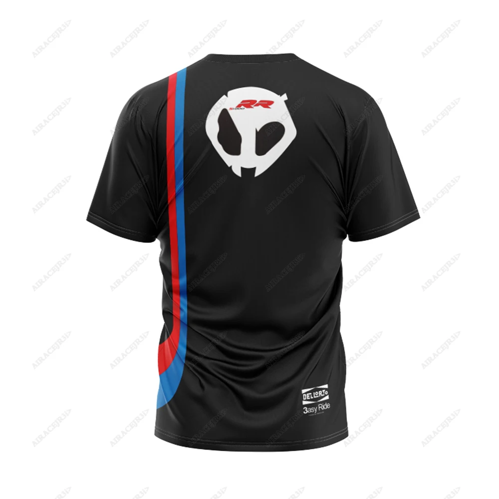 Summer For BMW S1000 RR Motorcycle Motorrad Team Motorsport Superbike Racing Black T-Shirt Men's Short Quick Dry Jersey