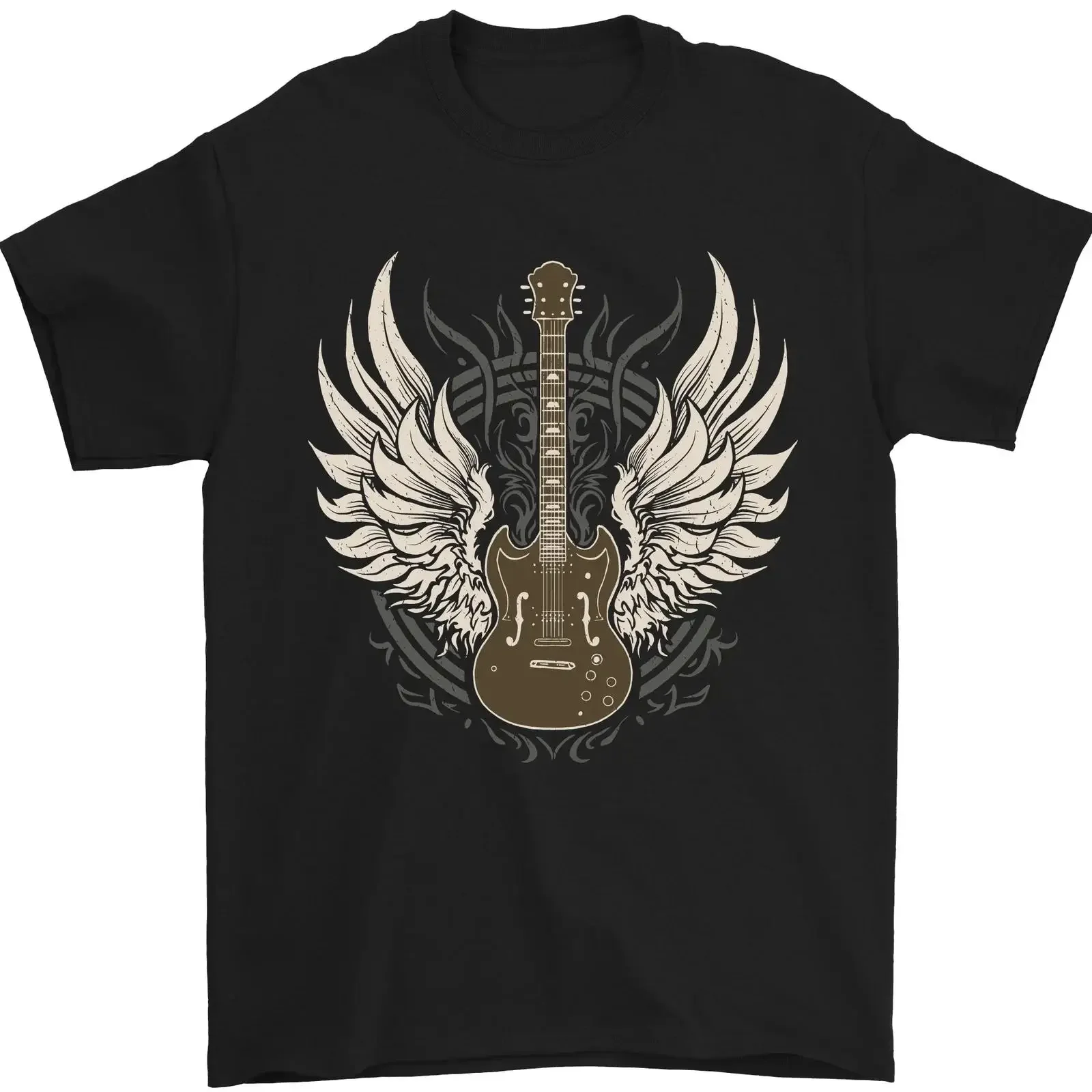 E Gitarre Flügel Rock n Roll Musik Punk Herren T Shirt 100 Baumwolle vintage Washed graphic Breathable Stylish streetwear homme