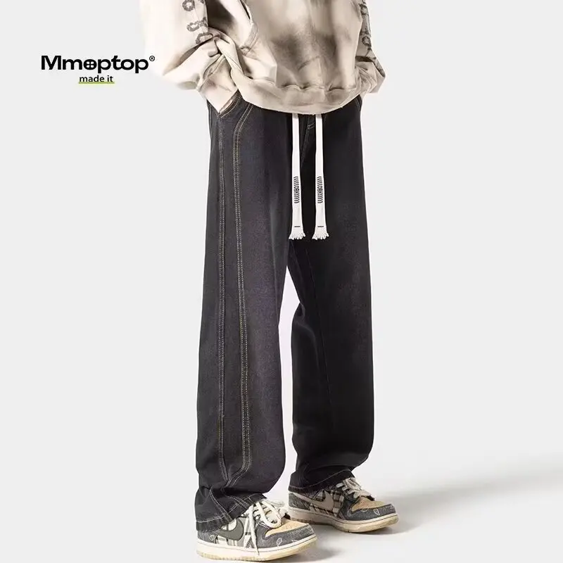 سراويل وسيم للرجال لربيع وصيف جينز مستقيم الساق فضفاض #3