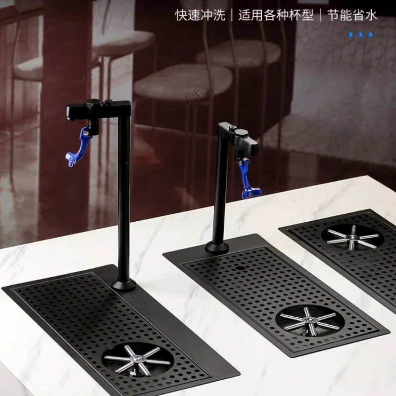 Lavadora de tazas de acero inoxidable integrada, barralavado alta presión, empujador automático para cafetería Hot sales