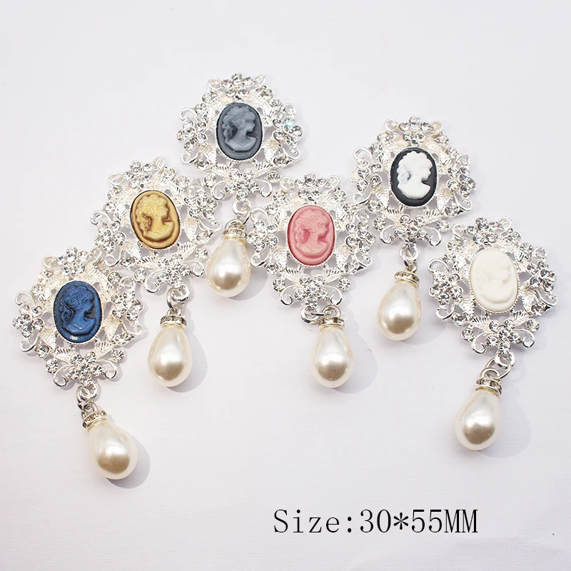 10 Pieces of 30 * 55MM Alloy Material For Decoration of Clothing Brooch invitation letter Wedding Decorations