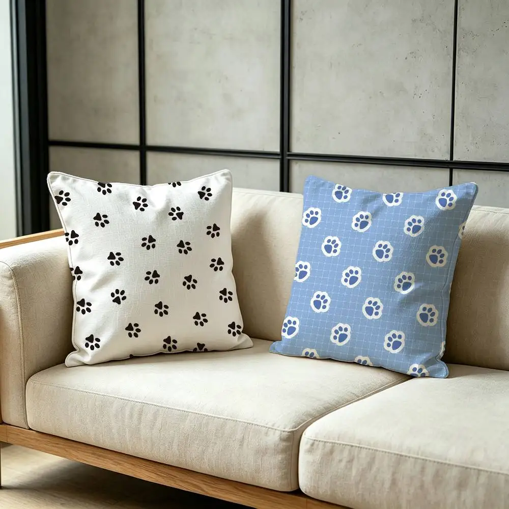 Cute Cat Dog Throw Pillow Cover Neutral Decor Cushion Cover Soft Sofa Couch Bed Home Decor Pillow Case