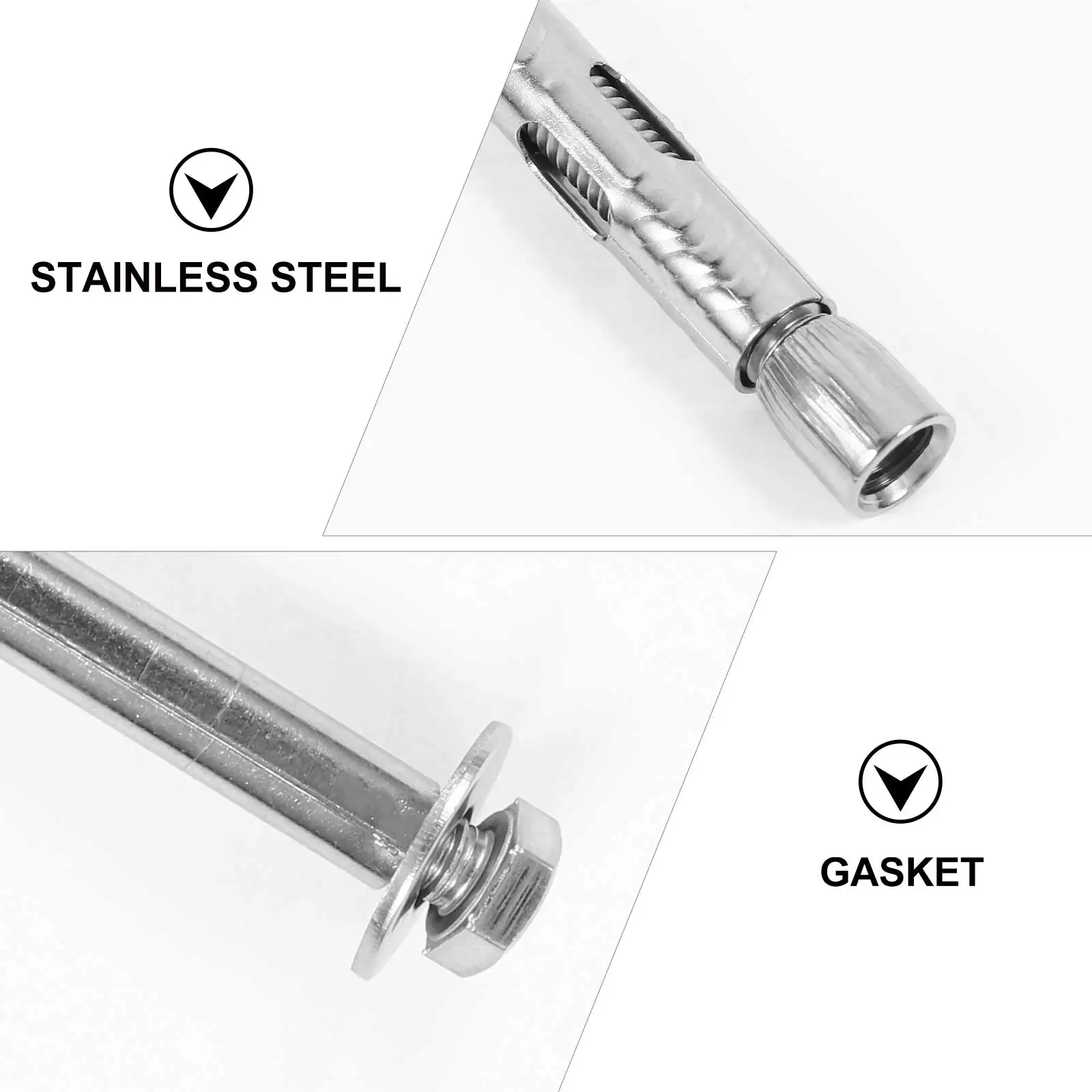 

6 pcs Expansion Bolts Stainless Steel Heavy Duty Anchor Fixings Nut Sleeve Concrete Masonry Fence Doors Window