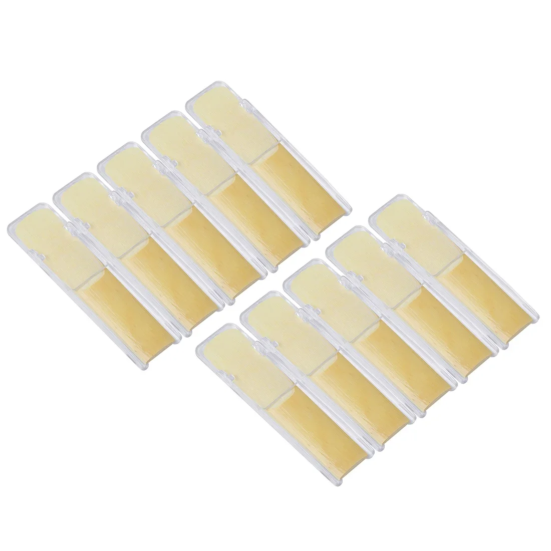 10 Pcs Eb Alto Saxophone Reeds 2.5 Strength Vibration Sound Producing Thin Tip Structure Cane Durable Parts For Alto Sax