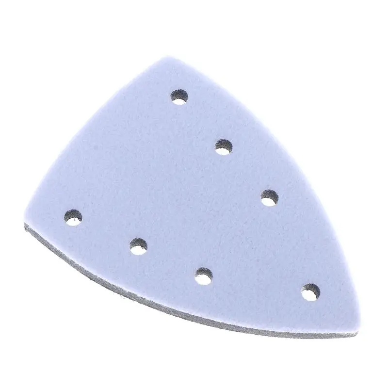 7-Hole Triangle Sanding Pad - Foam Backer Plate for 5-Inch Sander, Fits Hook & Loop Abrasive Discs