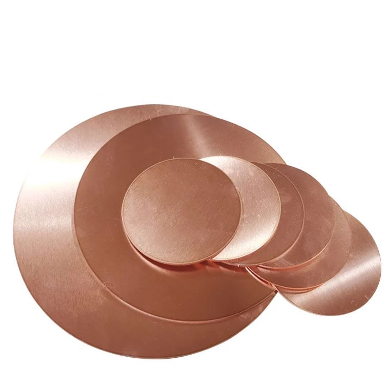 5Pcs/lot T2 Copper Round Plate Circular Sheet Diameter 30mm 31mm 32mm 33mm 34mm 35mm~50mm Thickness 0.1mm -2mm Pure Copper Disc