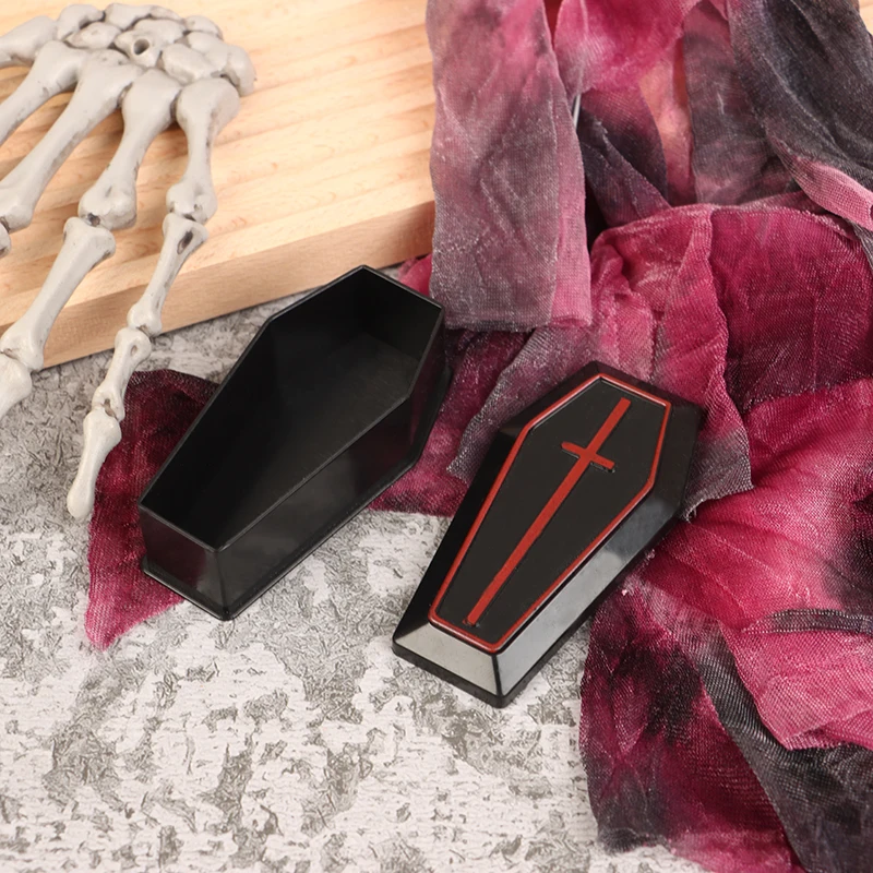[MOA]2pcs Miniature Empty Coffin Boxes Prank Props Miniature Coffin Box Halloween Party Props[MOA]