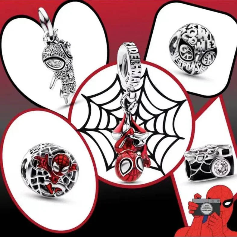 Pendant Disney Winter Pan Family Spider Man Series Alloy Loose Bead Beaded Pendant DIY Bracelet Bracelet Accessories Alloy