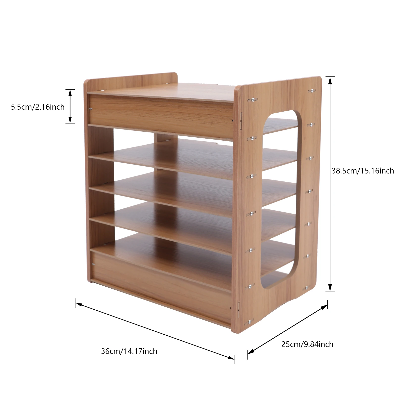 7 Tiers Desk File Organizer Holder Office A4 Paper Letter Tray Document Storage Wood Desktop Document Storage Rack