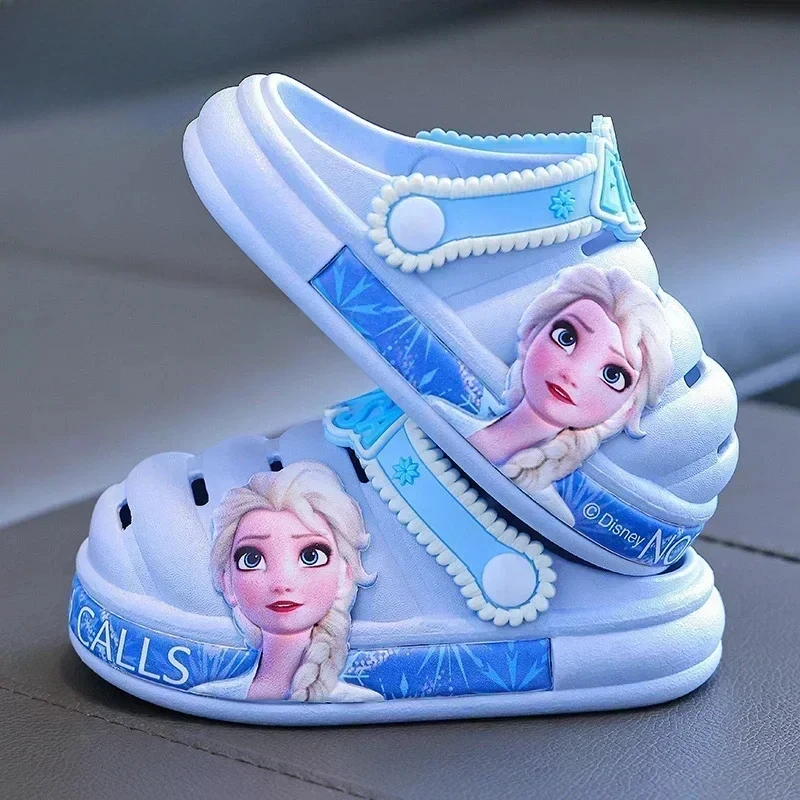 Disney Princess Frozen Elsa Summer Children\'s Slipper Kids Sandals Girls Garden Shoes Waterproof Non-slip Slippers Hole Shoes