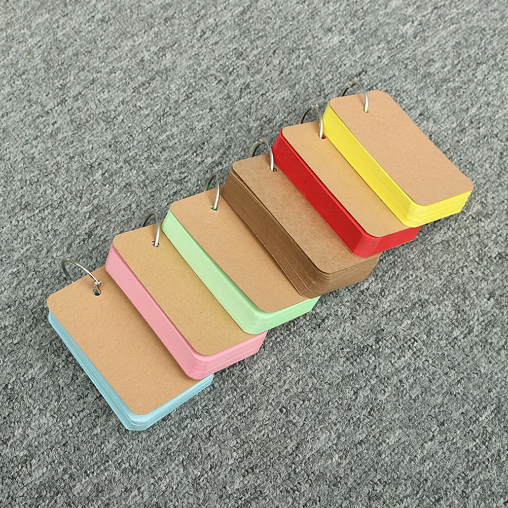 Colorful Note Pad 5 Books Scratch Paper Notepad Rings Study Portable Memo Pads Blank Flashcards Student