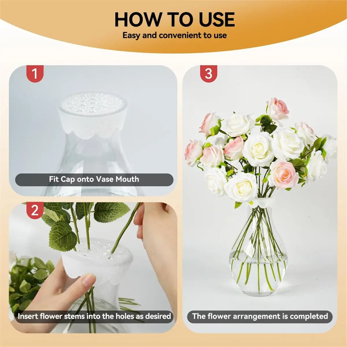 【MUST-HAVE LIST】 Silicone Flower Arrangement, Flexible Floral Stem Holder for Vases, Water Proof & Reusable Flower Grid
