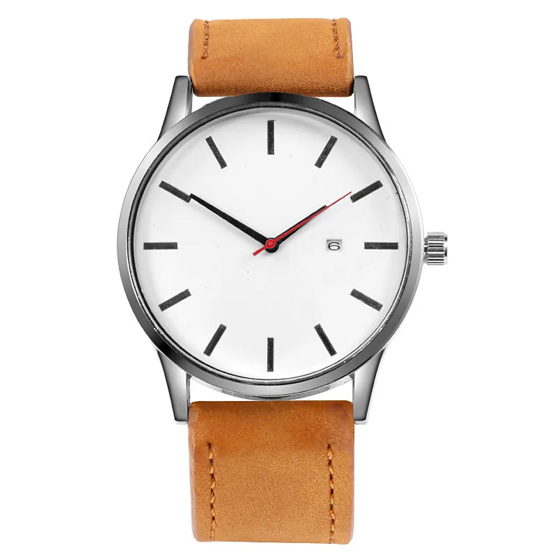 2020 Fashion Minimalist Watches Men Sports Watches Leather Band Quartz Watches No Logo Men Watches Gifts Cheap Price Dropship