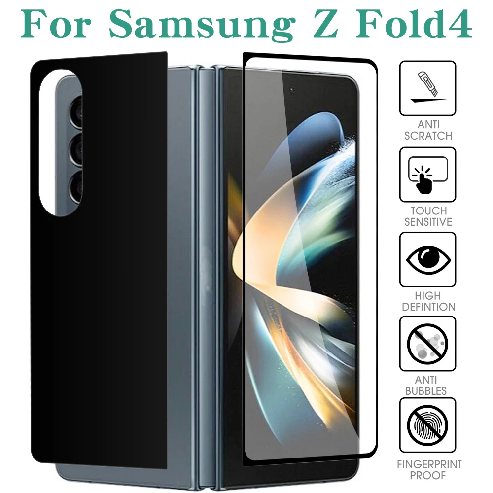 Front & Back Screen Protector for Samsung Galaxy Z Fold 4 3 5G Tempered Glass Rear Camera Lens Protective Film on Z Fold4 Fold3