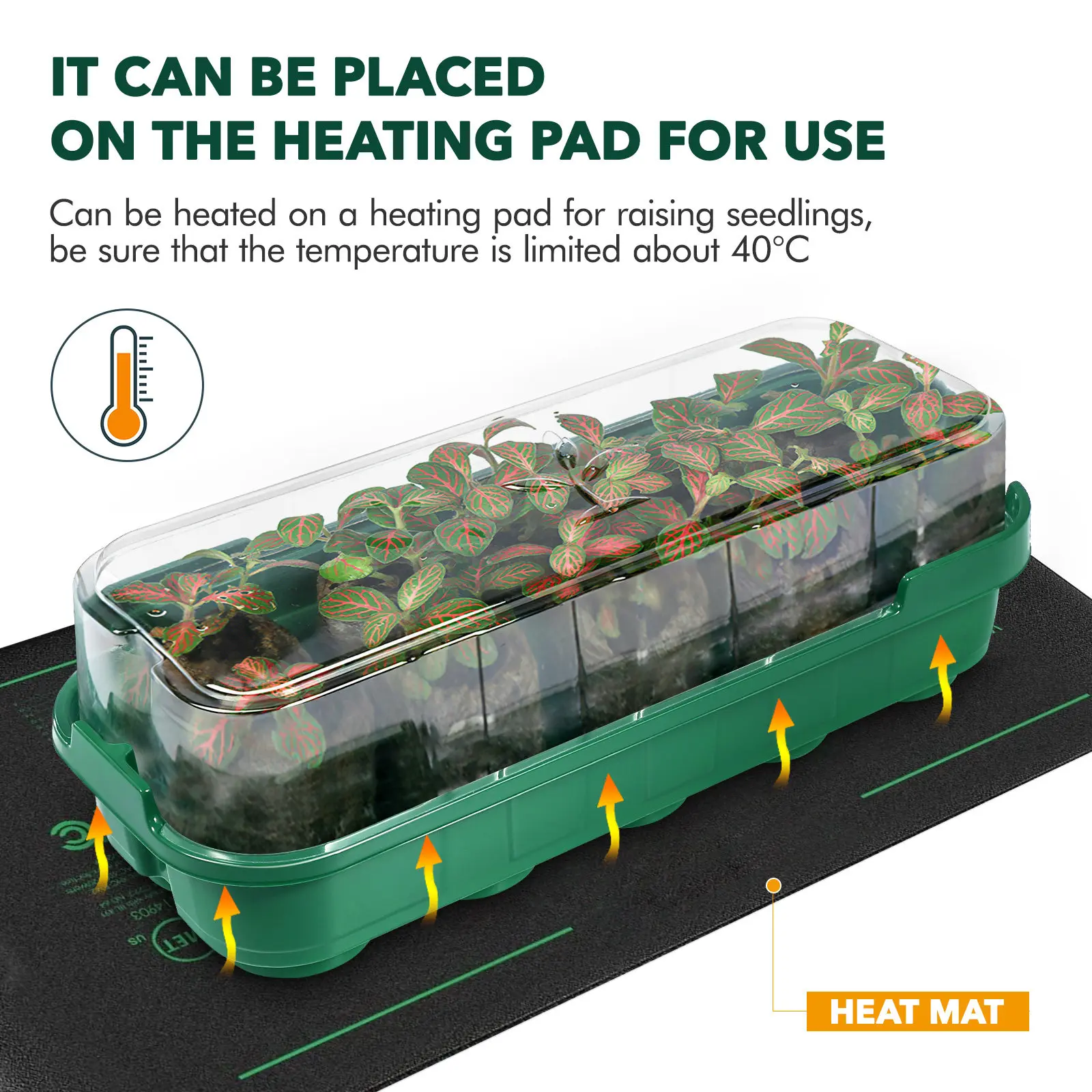 5pcs Green Seedling Box Plant Tray Starter Germination Growing Compact Nursery Trays Safe Durable Plastic Suitable Environment