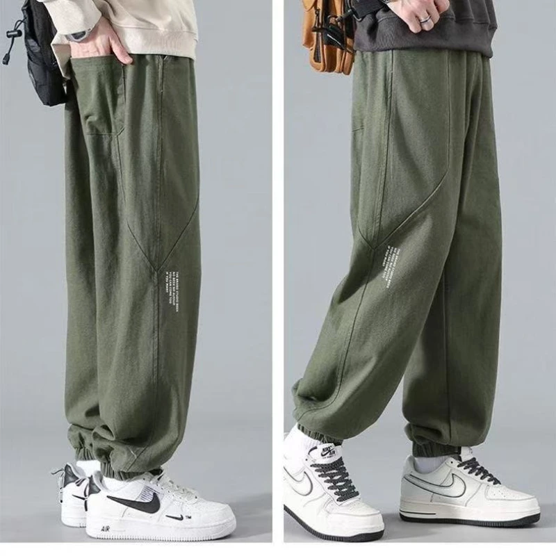 

Мужские повседневные брюки из 100% хлопка, осенние высококачественные японские брюки-карго, универсальные брюки для повседневного путешествия, мужские спортивные штаны, новинка 2023 года