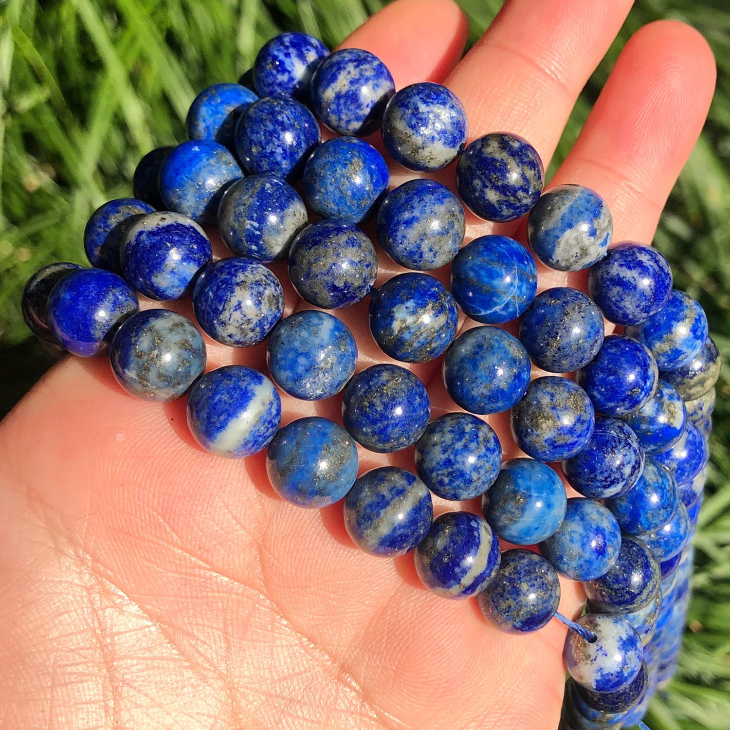 Natural Stone No Dyed Lapis Lazuli Beads 4 6 8 10mm Round Spacer Beads for Beadwork Jewelry Making Diy Bracelet Necklace 15 Inch