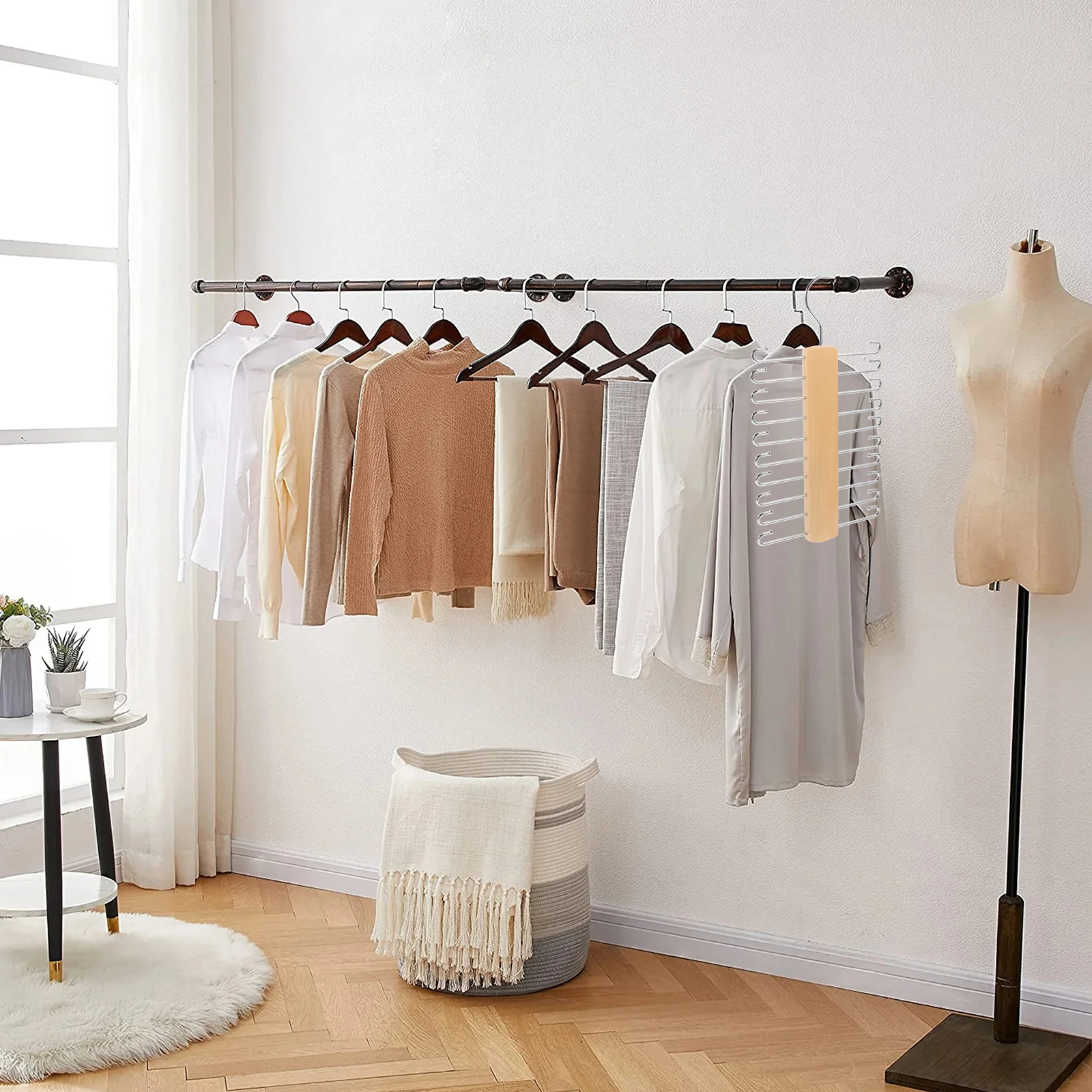 

20 Hooks Hanger Scarf Multi Functional Tie Holder Belt Tie Hanger ganizer Space saving Closet Storage Rack