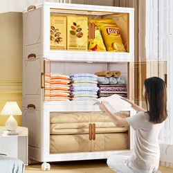 80cm Wide Multifunctional Plastic Foldable Storage Box Living Room Furniture Sorting Bins Floor-Standing Multi-layer Cabinets