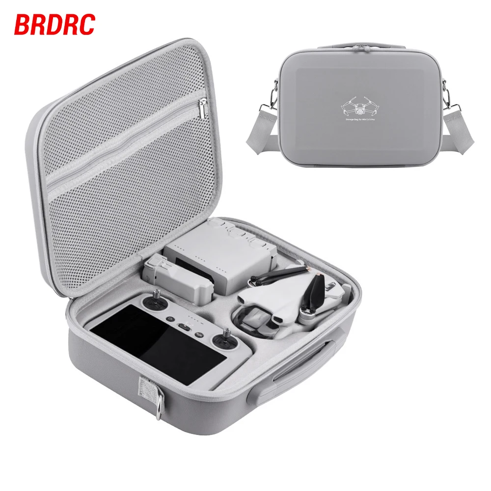 Storage Bag for DJI Mini 3 Portable Carrying Case for Mini 3 Pro Drone Accessories PU Leather Splash-proof Shoulder Bag Box