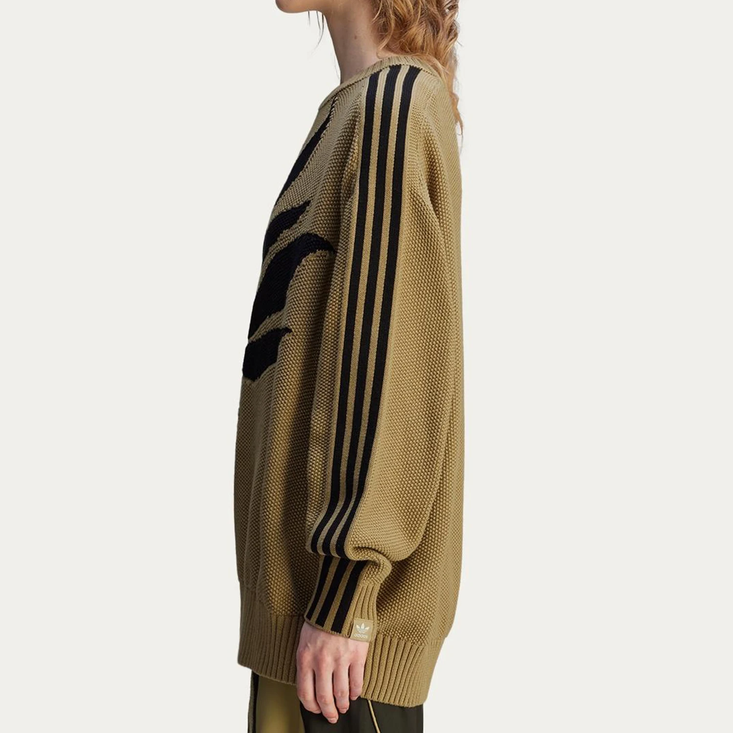 Adidas genuine Three Stripes Men's Knitted Round Neck Pullover Hoodie JL7510