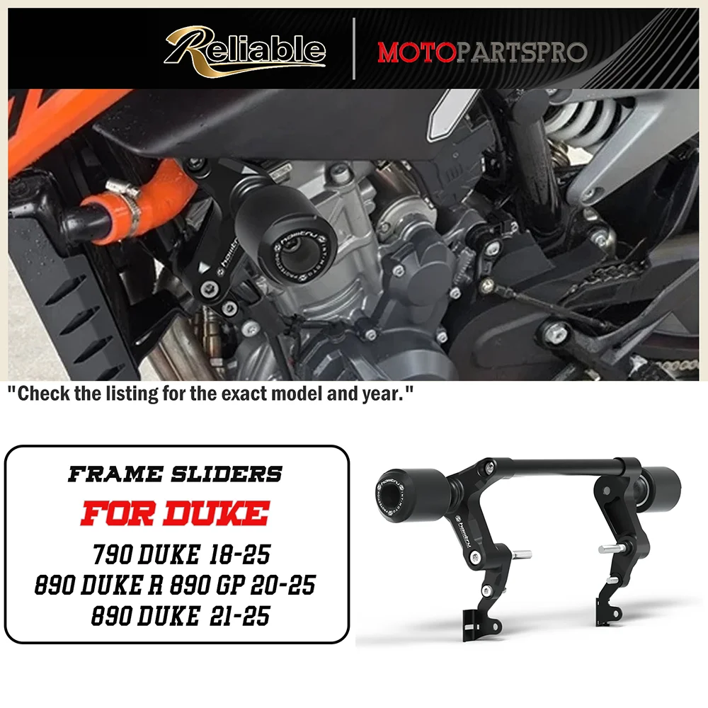 

Motorcycle Anti-fall Bumpers For 790 890 Duke R GP 2018-2025 Motorcycle Frame Sliders Crash Protector