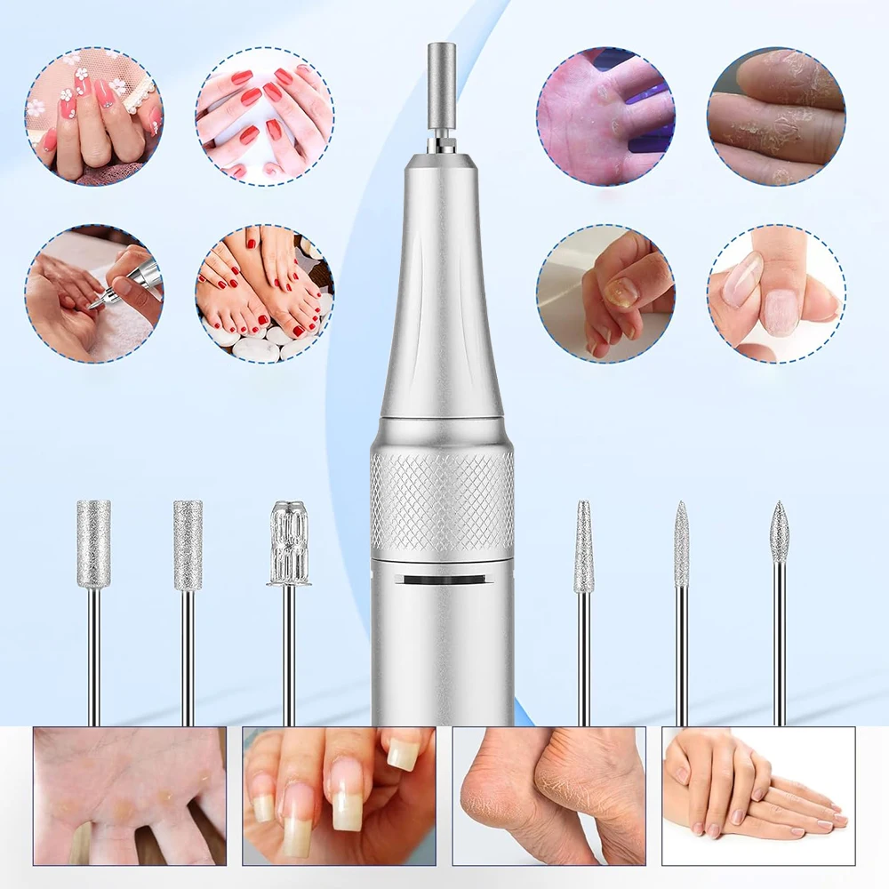 45000 دورة في الدقيقة المحمولة الكهربائية الحفر آلة الأظافر آلة طحن الأظافر الاكريليك جل آلة تلميع أداة تلميع قابلة للشحن