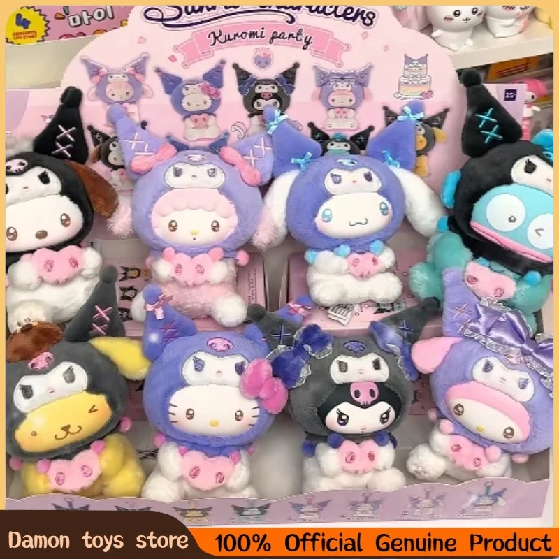 Genuine Sanrio Kuromi Party Series Blind Box Cute Plastic Pendant Doll Decoration Kuromi Mystery Surprise Box Toy Christmas Gift