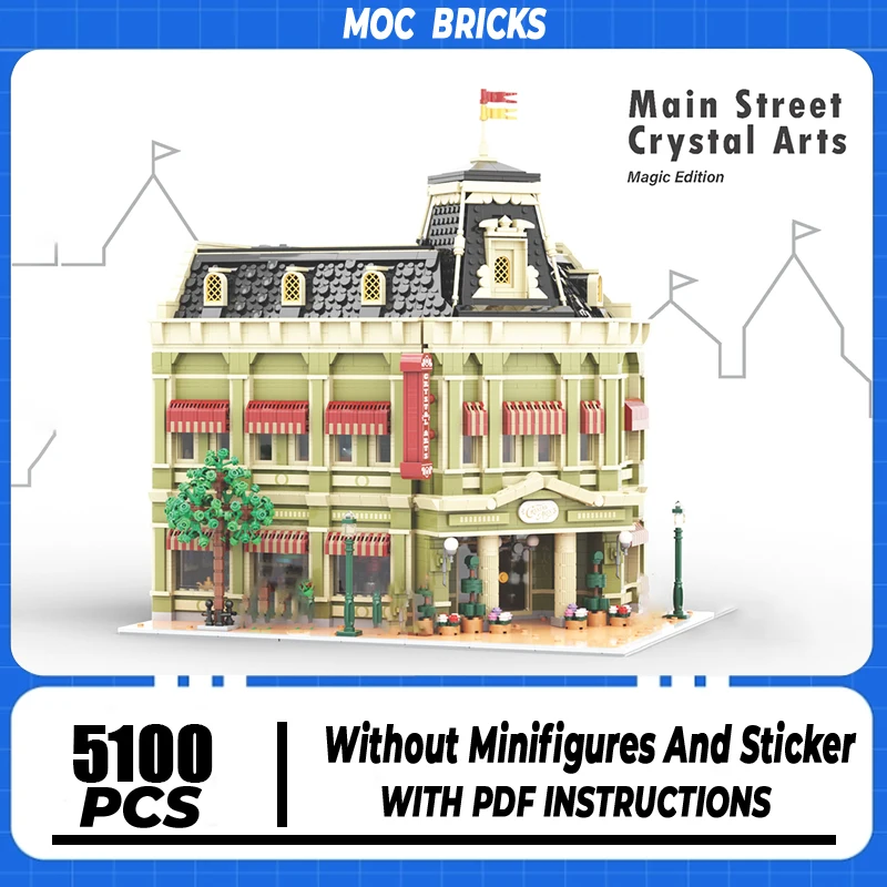 

Moc Building Blocks Main Street Crystal Arts - Magic Edition Bricks Model DIY Assembly Construction Toy Holiday Birthday Gifts