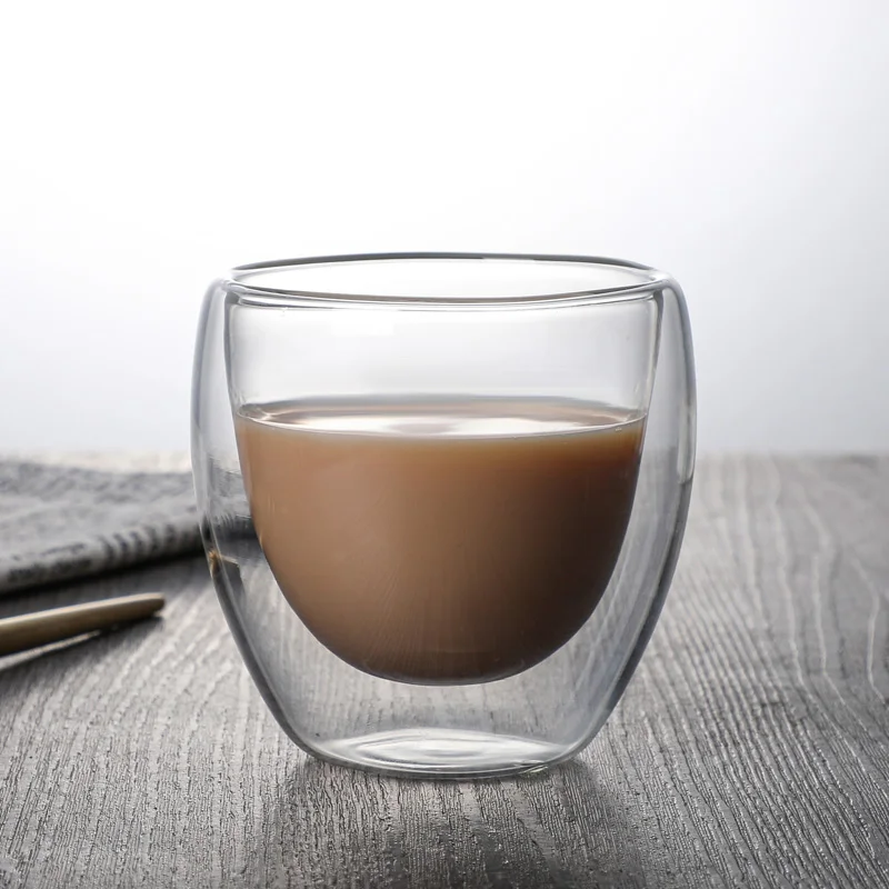 Juego de tazas de café irlandés de vidrio de borosilicato de doble pared, redondas, sin BPA, reciclables, adecuadas para café, leche, té y jugo