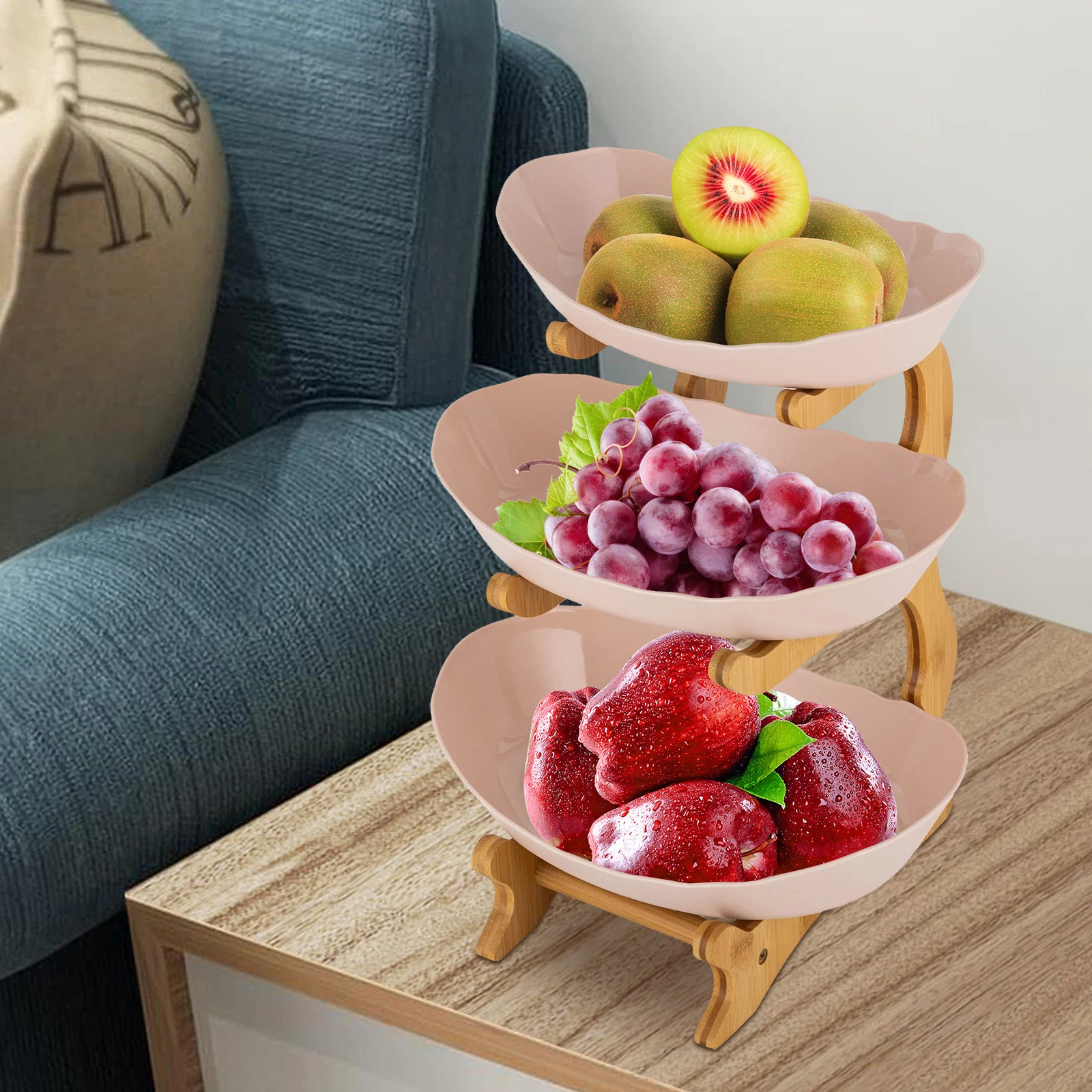 

3 Tiers Serving Bowls with Stand, Snack Dessert Cake Tray Plate Rack for Party Wedding