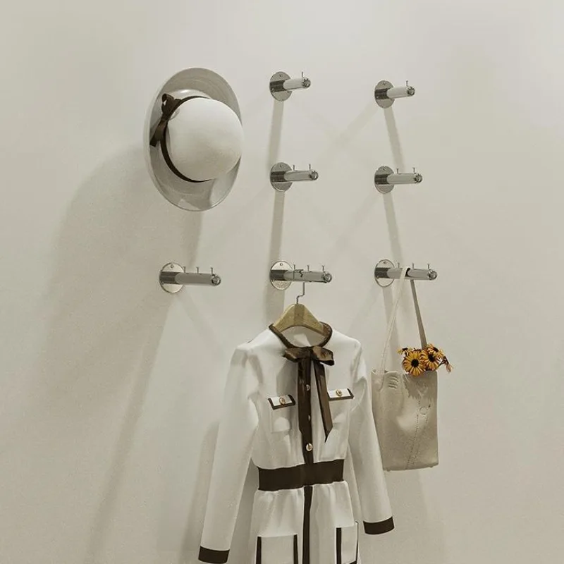 

Stainless Steel Coat Racks Living Room Wall Clothes Racks Changing Room Display Stand Modern Simple Clothes Organization Shelf