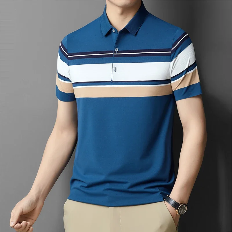 Men\'s Summer New Comfortable and Breathable Business Casual Short Sleeve Polo