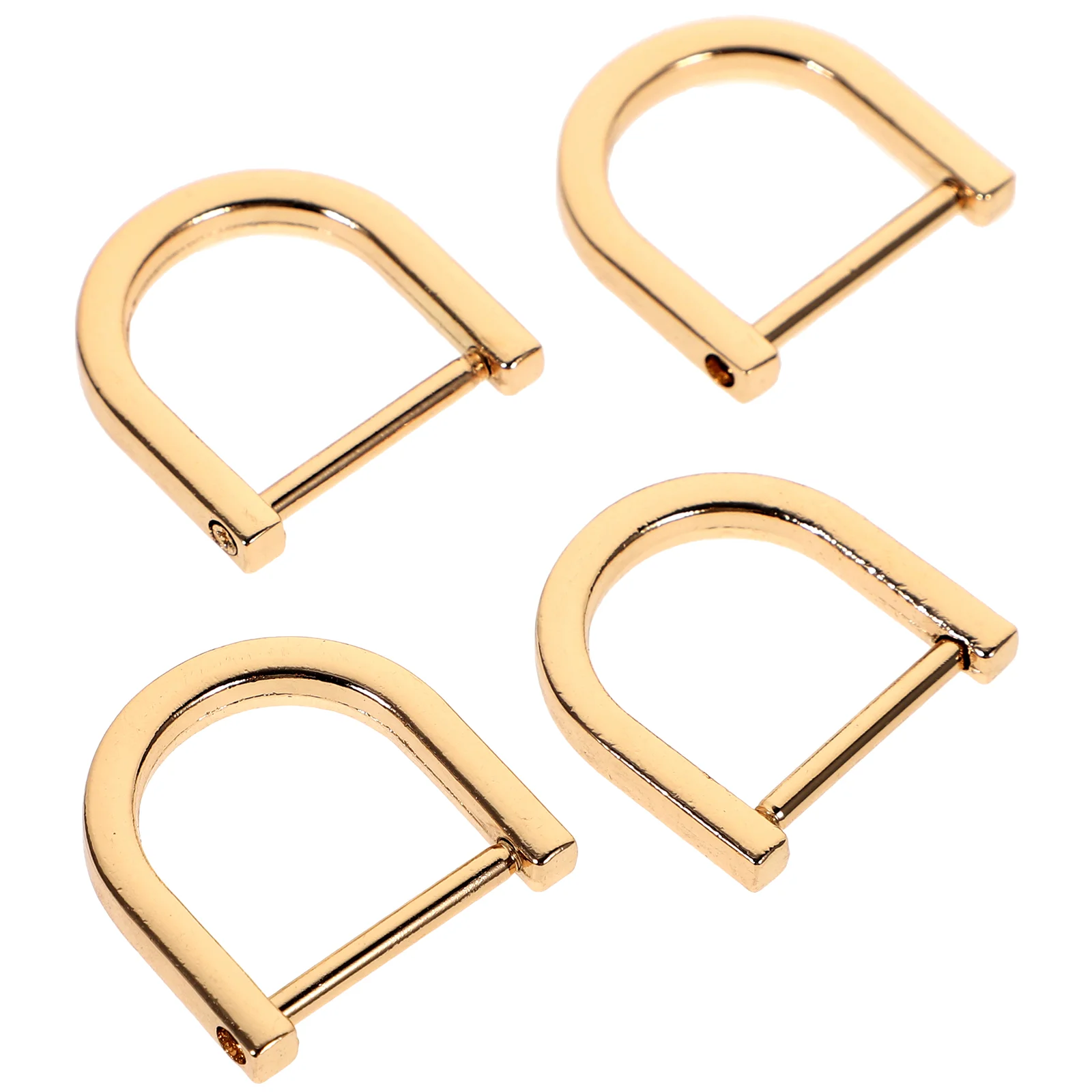 4PCS Luggage Accessories Shoulder Strap Adjustment Ring Zinc Alloy Semi-Circular D Ring for Bags Golden