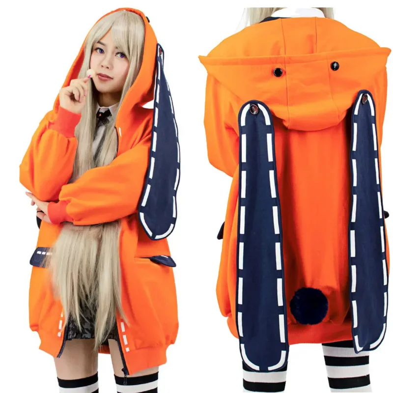 Kids Adult Kakegurui Compulsive Gambler Cosplay Cute Long-eared Rabbit Coat Runa Yomozuki Costumes