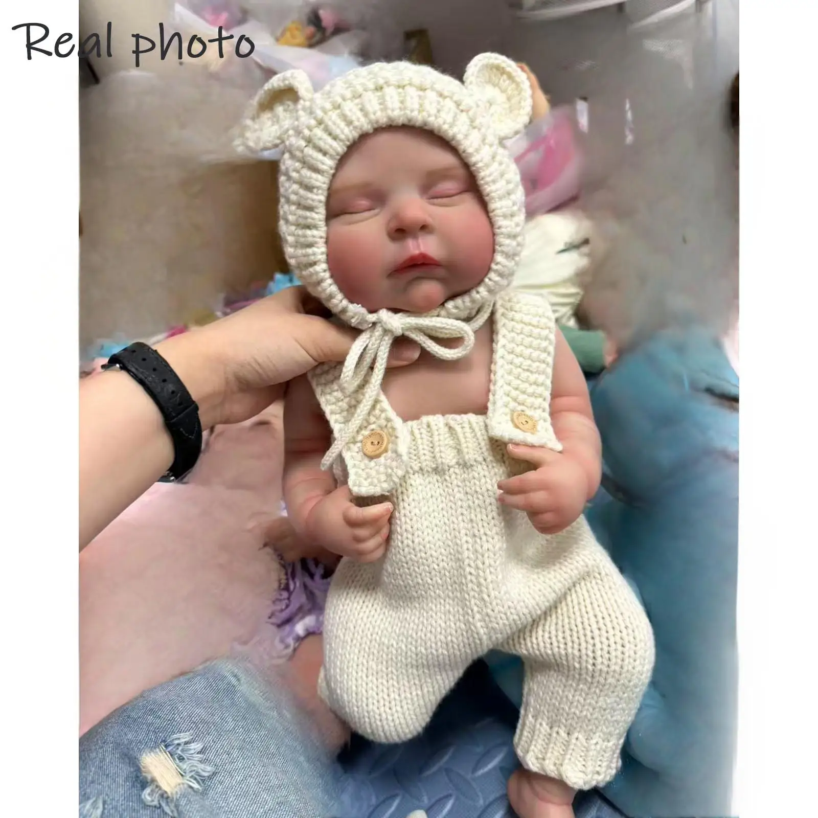 Muñeca realista de 48CM con cuerpo de vinilo de silicona suave para niña durmiente con pelo pintado a mano, colección de arte Reborn, regalos