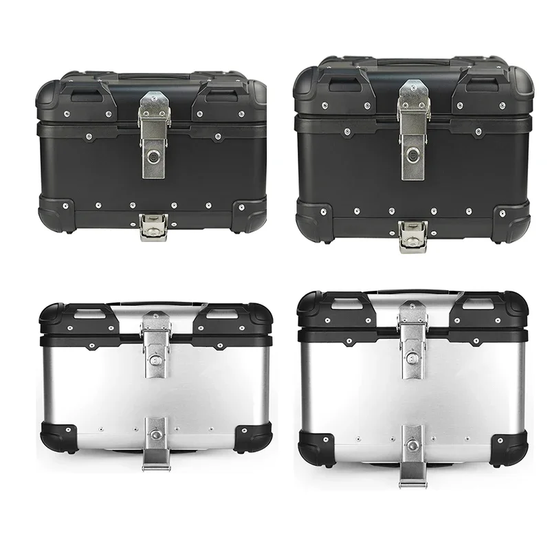 35L/45L Universal Motorcycle Aluminum Alloy Rear Trunk Luggage Case Quick Release Electric Motorbike Tail Box Helmet Storage Box