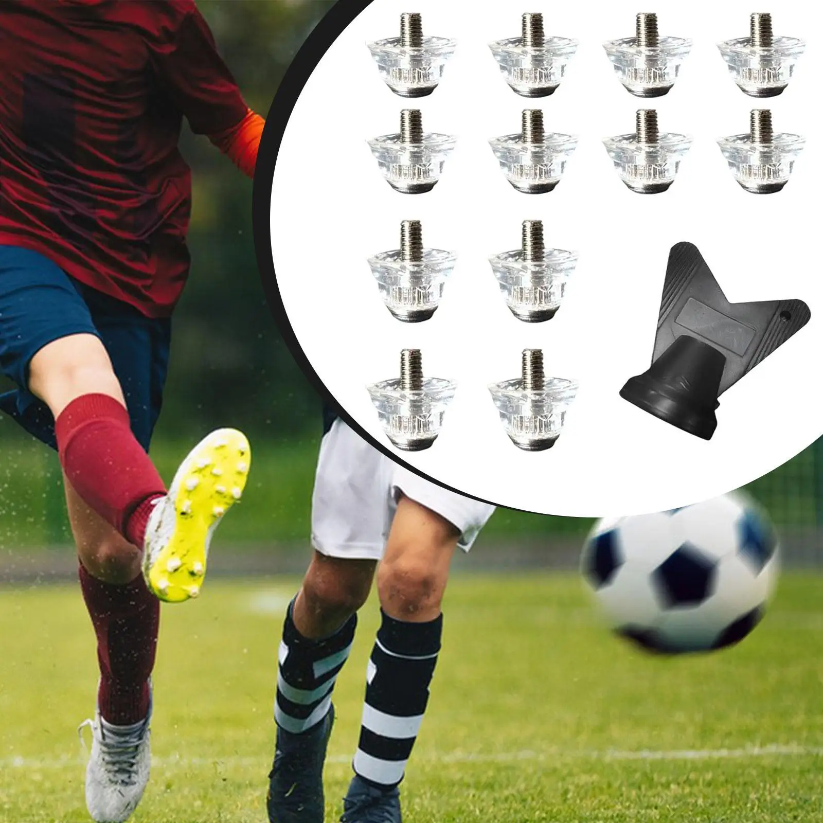 

12 Pieces Football Boot Football Boot Spikes Threading Screw with Wrench Sturdy Athletic Sneakers Track and Field Replacement