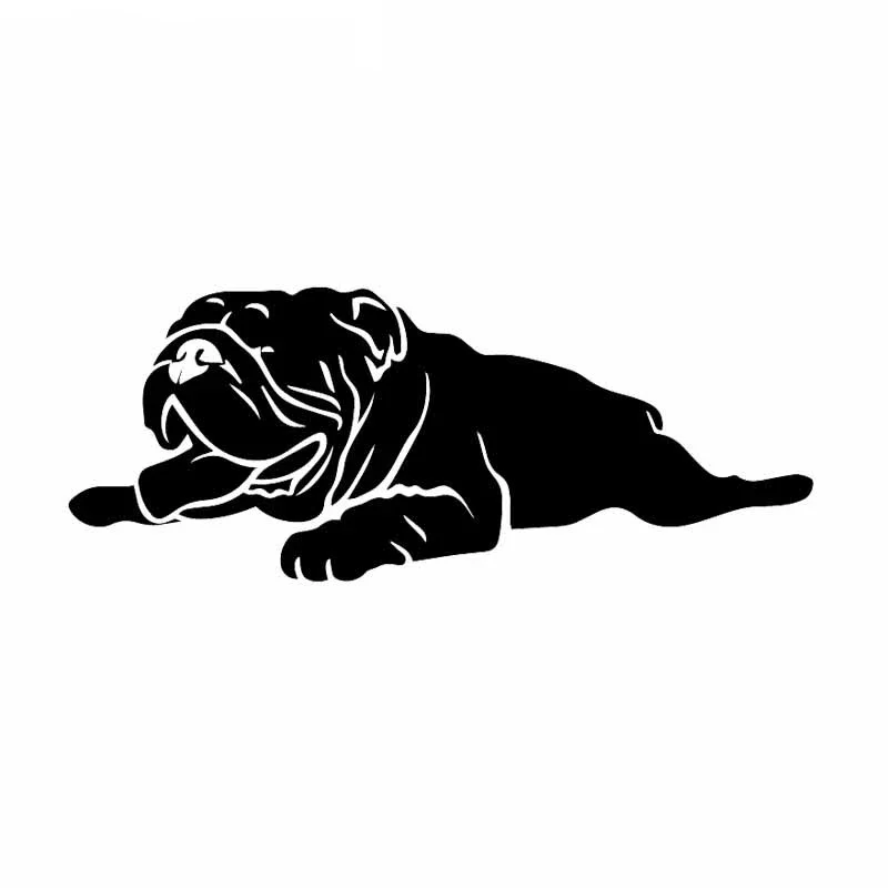 Creative Vinyl Decal English Bulldog Pet Animal Car Stickers Funny Dog Black/Silver,18cm*7cm