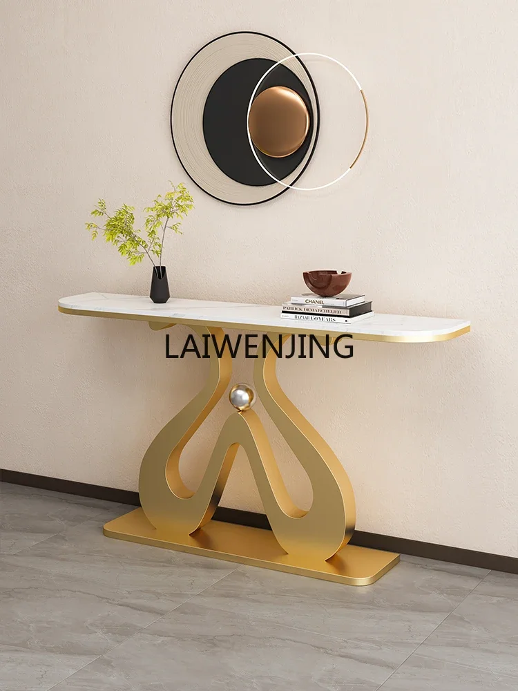 LYY  rock slab marble entrance table simple wall semicircular end view table